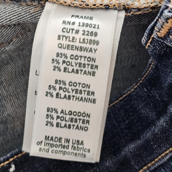 Frame Denim Le Skinny De Jeanne Mid Rise Blue Jeans 26 Preowned - Picture 8 of 8